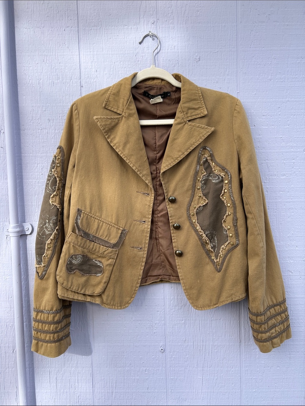 Y2K Vintage Grifflin Embellished Tan Women's Blazer Jacket